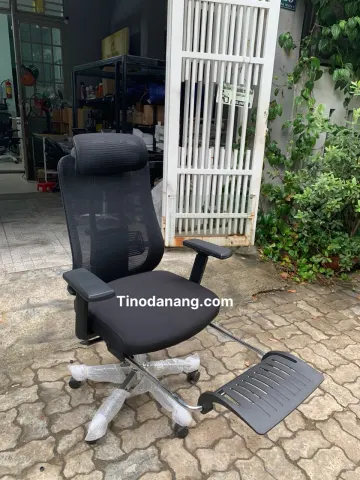 Ghế làm việc xoay văn phòng có tựa đầu và gác chân
