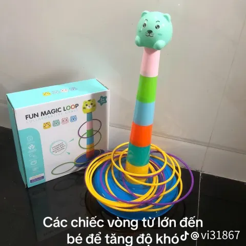 Bộ đồ chơi tháp ném vòng rèn luyện vận động và học số cho bé