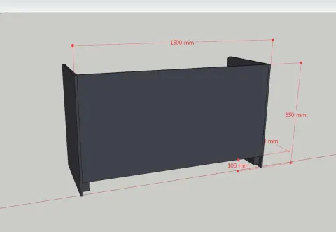 Bản vẽ thiết kế 3D quầy lễ tân tối giản