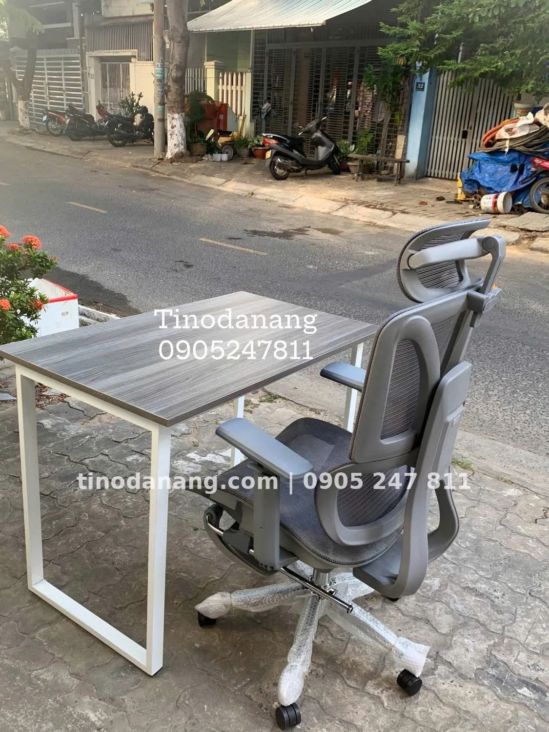 Ảnh 2 của GHẾ CÔNG THÁI HỌC 2 LƯNG FULL XÁM