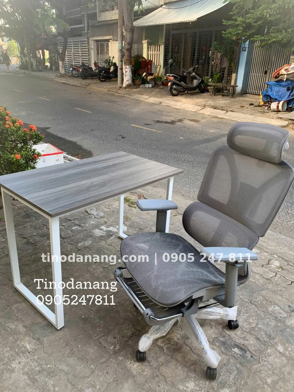 Ảnh 3 của GHẾ CÔNG THÁI HỌC 2 LƯNG FULL XÁM