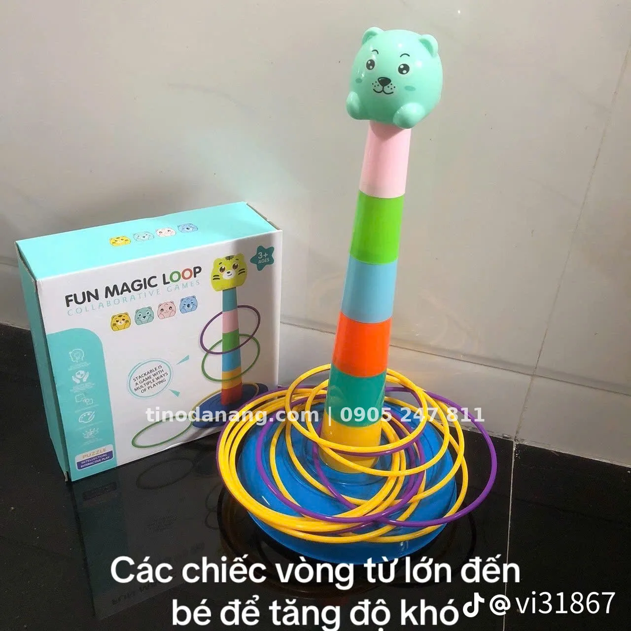 Bộ đồ chơi tháp ném vòng rèn luyện vận động và học số cho bé - Nội thất Tino Đà Nẵng