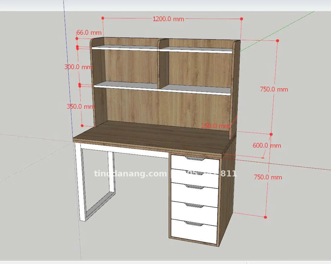 Ảnh 2 của Bàn học ikea kèm giá sách vàng phối trắng tông sáng dễ thương - kích thước yêu cầu