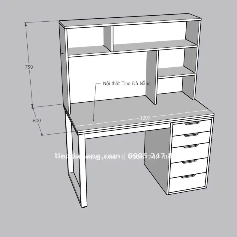 Ảnh 3 của Bàn học ikea kèm giá sách vàng phối trắng tông sáng dễ thương - kích thước yêu cầu