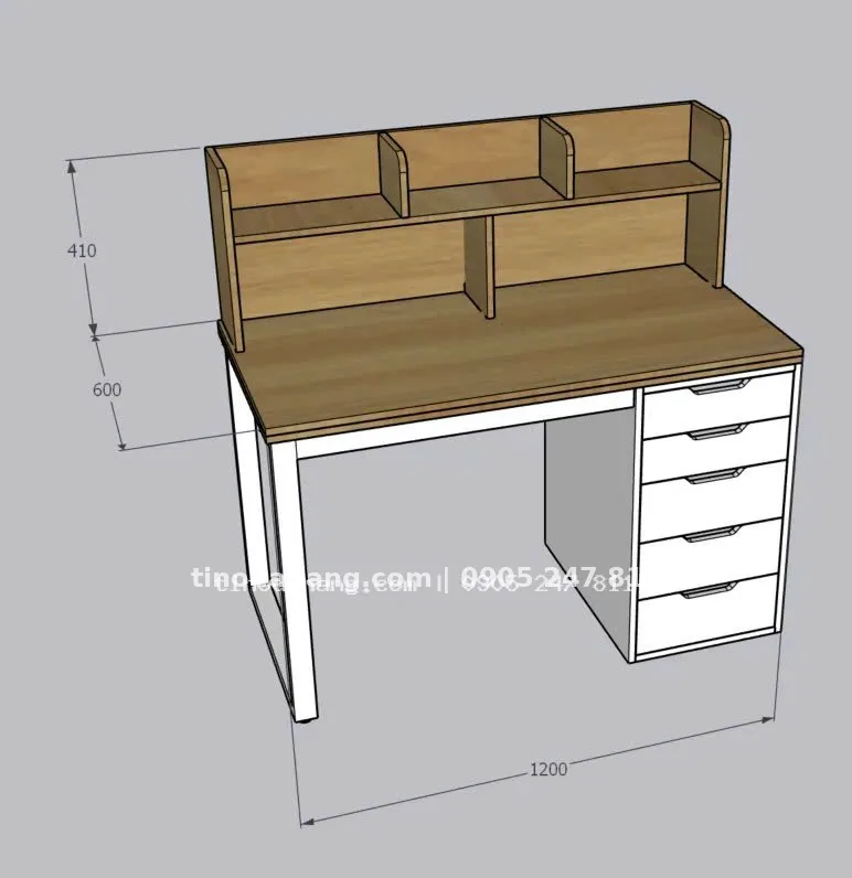 Ảnh 5 của Bàn học ikea kèm giá sách vàng phối trắng tông sáng dễ thương - kích thước yêu cầu