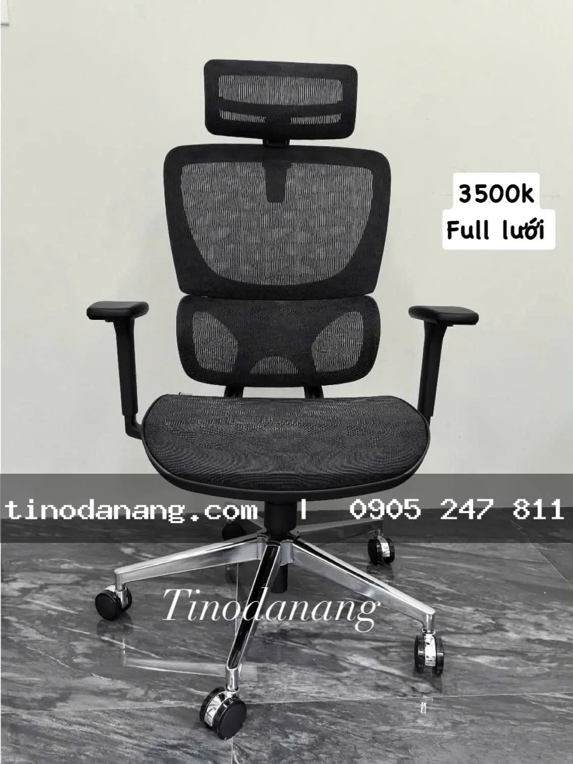 Ghế Công Thái Học Full Lưới B-102 Hỗ Trợ Cột Sống - Nội thất Tino Đà Nẵng