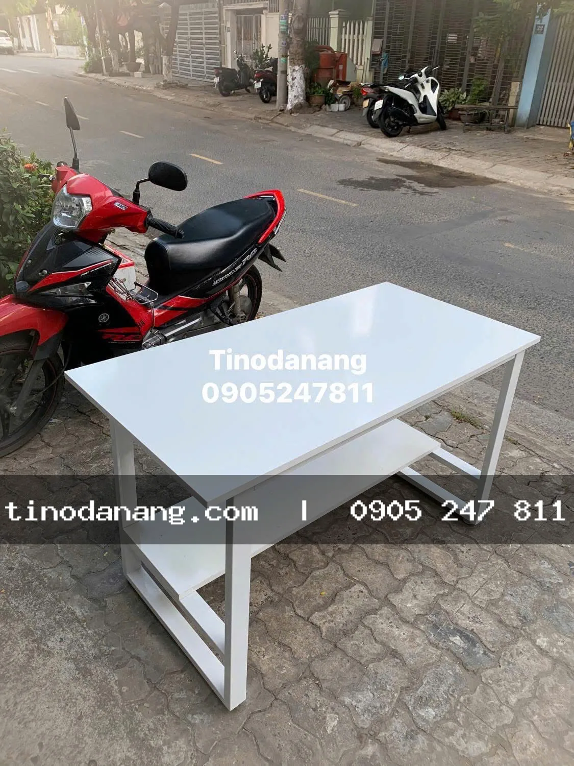 Bàn làm việc chân chữ U có kệ - Nội thất Tino Đà Nẵng