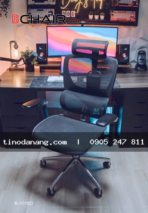 Ghế xoay công thái học lưng lưới điều chỉnh linh hoạt B-1018 - Nội thất Tino Đà Nẵng