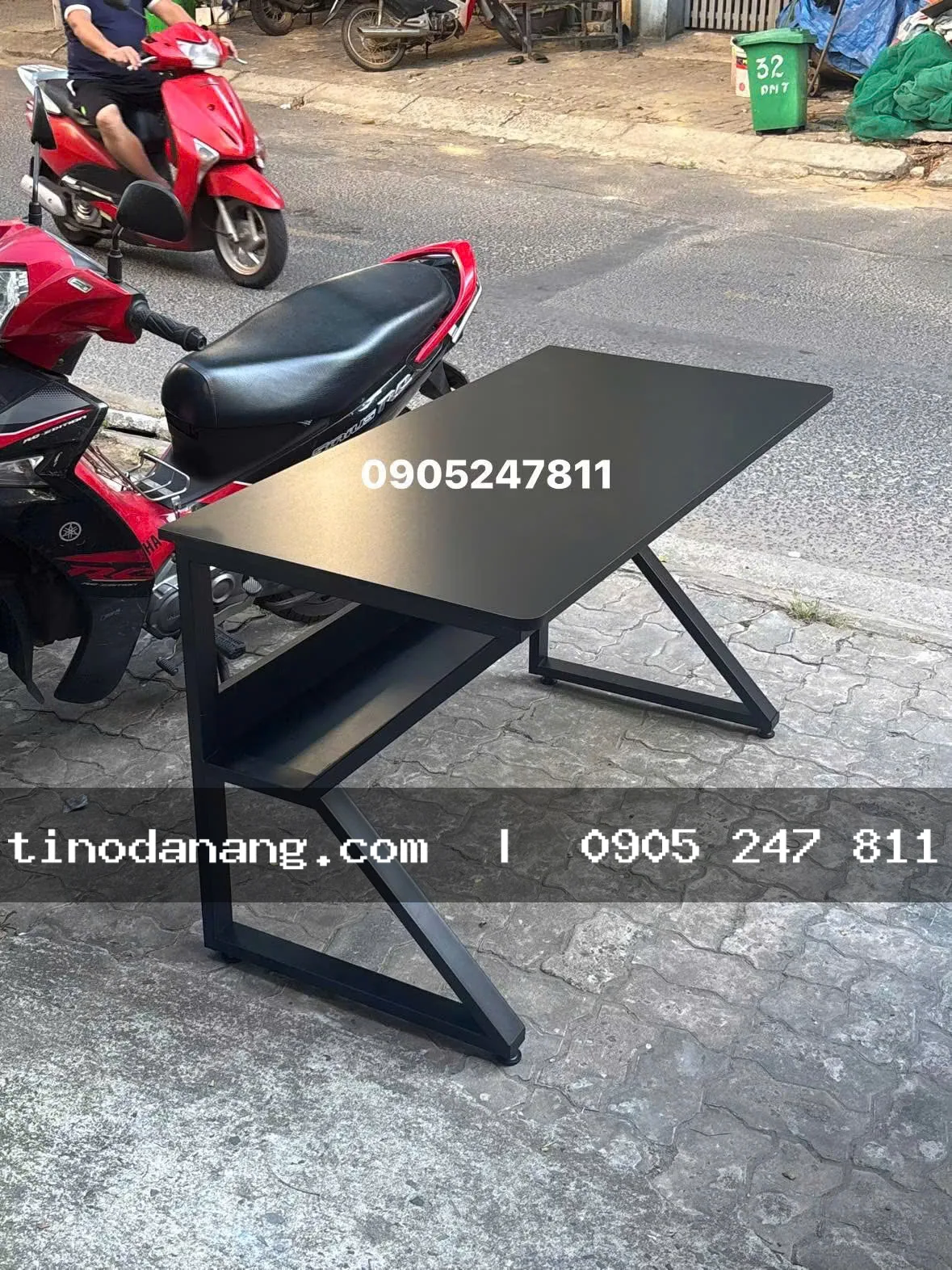 Bàn chữ K vuông - có kệ dưới - Nội thất Tino Đà Nẵng